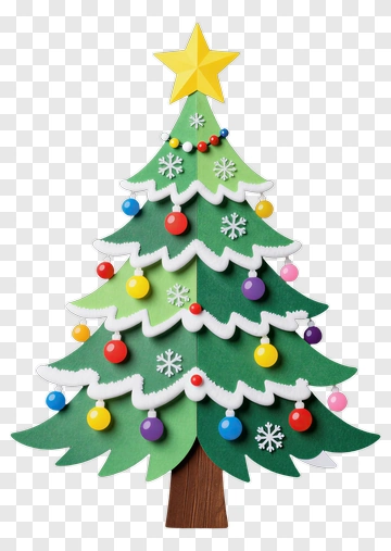 Colorful Christmas Tree With Decorations PNG
