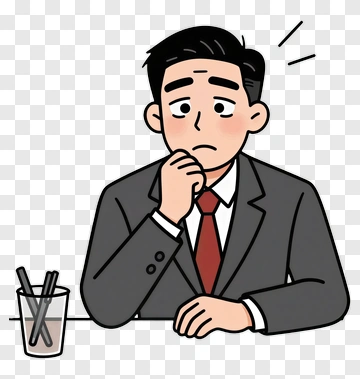 Concerned Businessman In A Suit Thinking PNG
