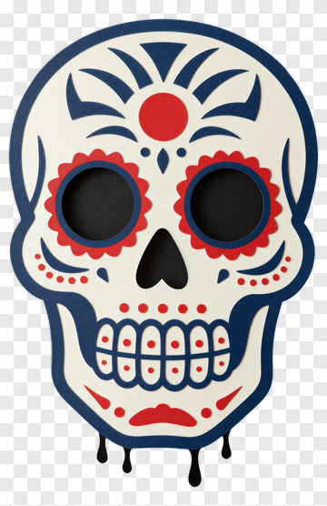 Colorful Sugar Skull Decoration PNG