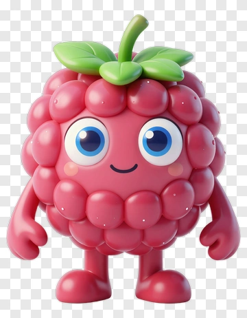 Cartoon Raspberry Character PNG