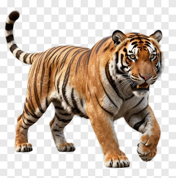 Realistic Tiger Walking PNG