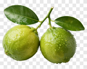 Fresh Green Limes With Leaves PNG
