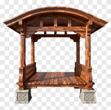 Wooden Pavilion Structure PNG