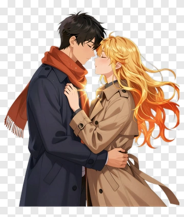 Couple Embracing In A Romantic Moment PNG