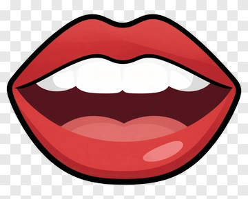 Cartoon Red Lips PNG