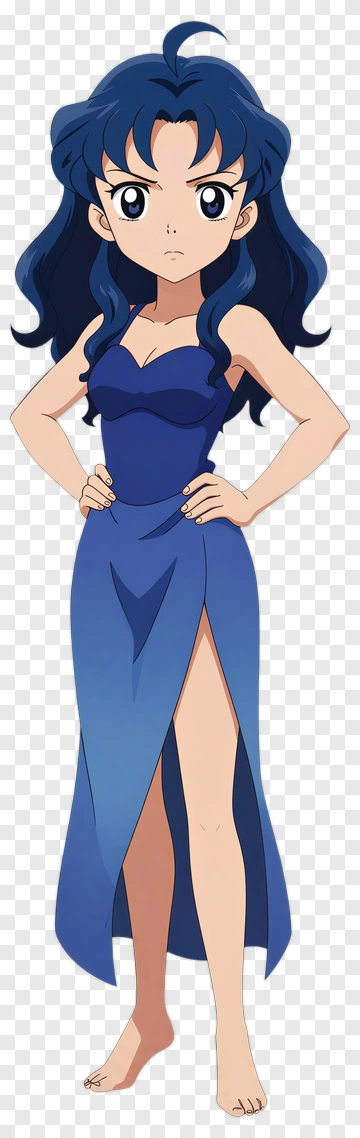Anime Girl In Blue Dress PNG