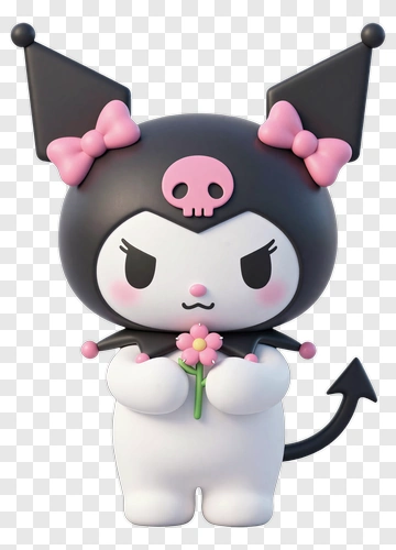 Kawaii Character Holding A Flower PNG