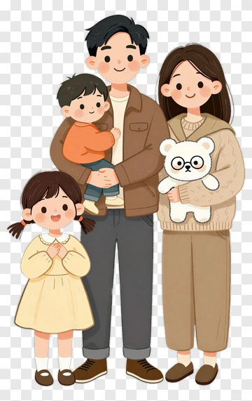 Happy Family Holding Children And Toys PNG