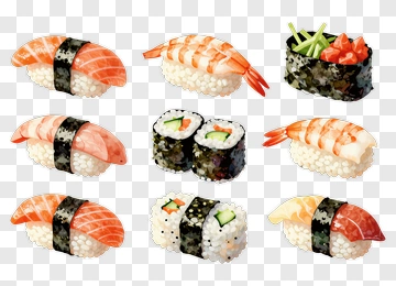 Assorted Sushi Platter PNG