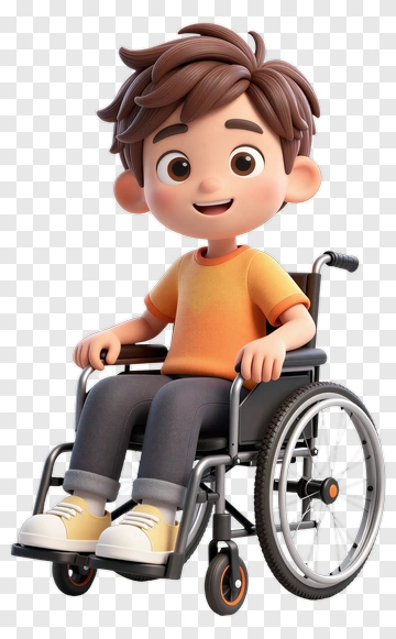 Cartoon Boy In Wheelchair PNG