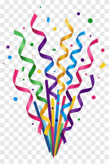 Colorful Party Streamers And Confetti PNG