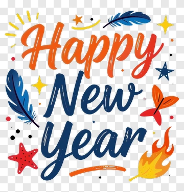 Happy New Year Celebration Design PNG