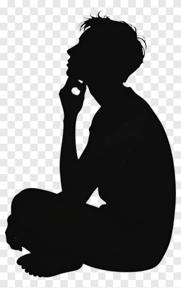 Silhouette Of A Person Thinking PNG