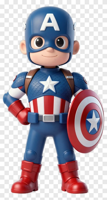 Cartoon Superhero Holding A Shield PNG