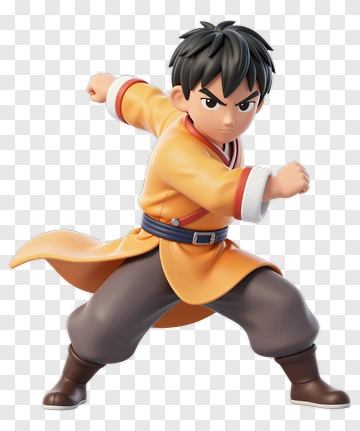 3D Cartoon Boy In Martial Arts Pose PNG