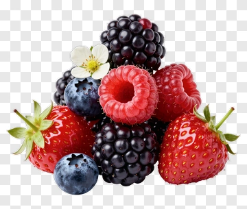 Colorful Berry Mix With Raspberries And Strawberries PNG
