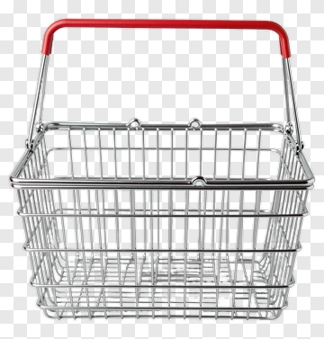 Shopping Basket With Red Handle PNG