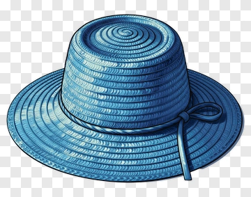Blue Straw Hat PNG