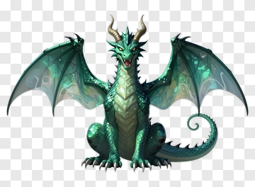 3D Dragon With Wings PNG