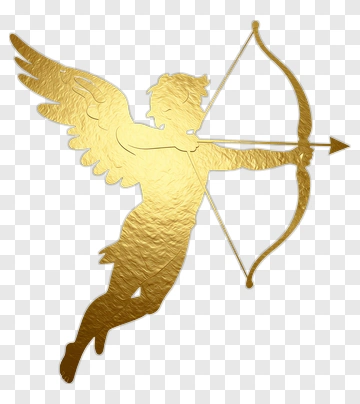 Golden Cupid With Bow And Arrow PNG
