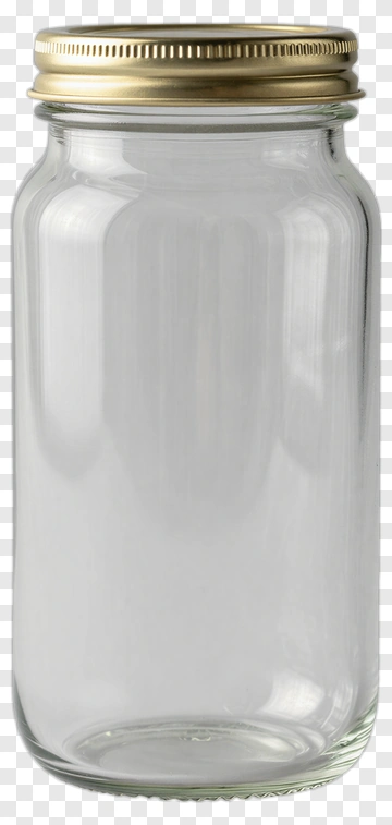 Clear Glass Jar With Metal Lid PNG