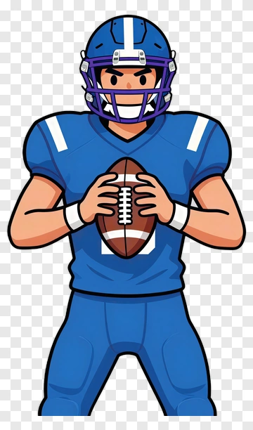 Football Player Holding A Football PNG