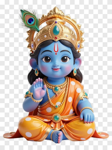 Colorful Lord Krishna Figurine PNG