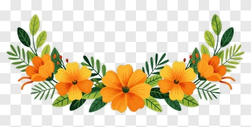 Colorful Floral Arrangement With Orange Flowers PNG