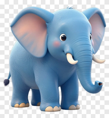 Cartoon Blue Elephant PNG