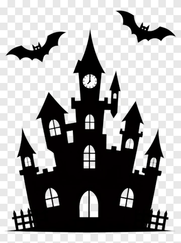 Haunted Castle With Bats PNG