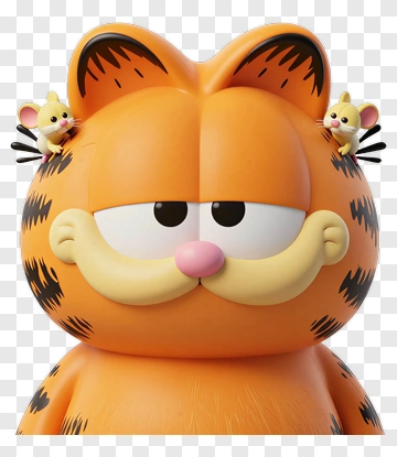 3D Garfield With Two Mice PNG
