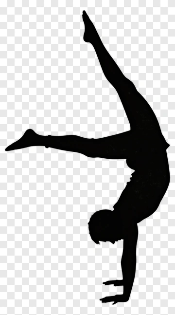 Silhouette Of A Gymnast Performing A Handstand PNG