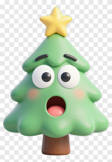 Cartoon Christmas Tree With Star PNG