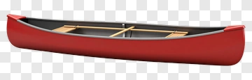 Red Canoe With Wooden Oars PNG