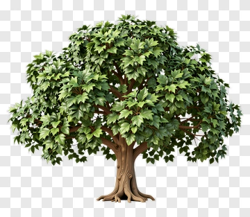 3D Tree With Lush Green Leaves PNG