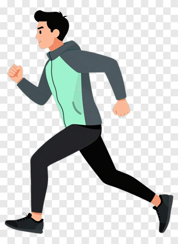 Cartoon Man Running PNG