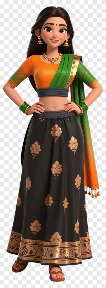 Indian Woman In Traditional Attire PNG