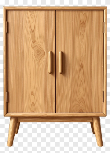 Wooden Storage Cabinet PNG