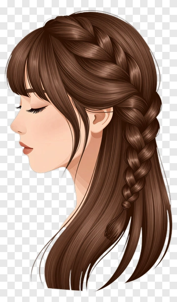 Profile View Of A Woman With Braided Hair PNG