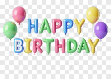 Happy Birthday Balloon Decoration PNG