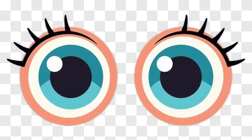Cartoon Eyes With Long Eyelashes PNG