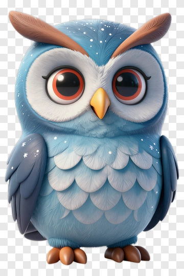 3D Cartoon Owl PNG
