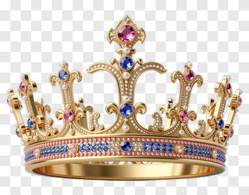 Gold Crown With Colorful Gems PNG
