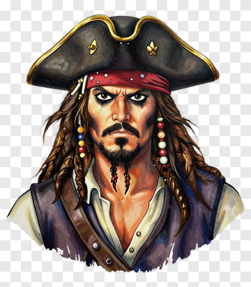 Pirate Character With A Tricorn Hat PNG