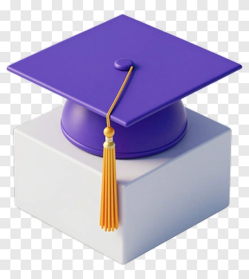 Graduation Cap On A White Block PNG