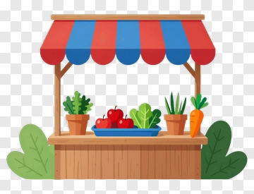 Colorful Vegetable Stand PNG