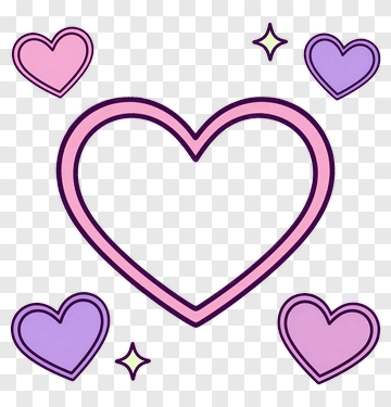 Colorful Heart Design With Stars PNG