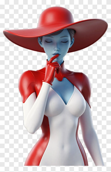 Stylish Woman In Red Hat And Gloves PNG
