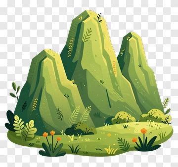 Green Mountain Landscape With Vegetation PNG