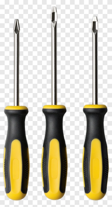 Set Of Yellow And Black Screwdrivers PNG